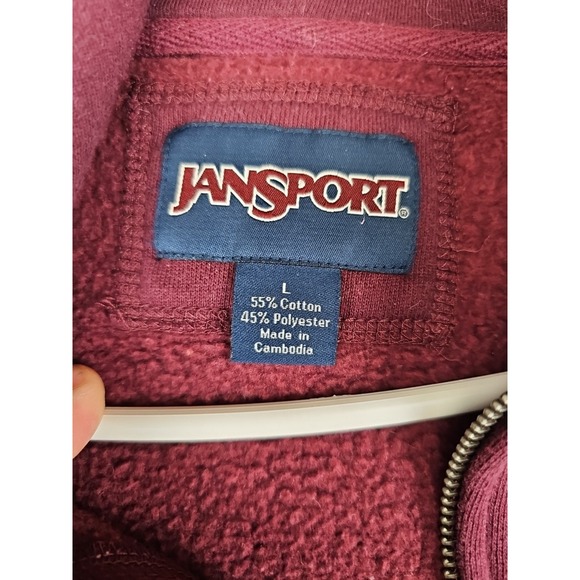 Jansport ASU Arizona State Sun Devils Maroon Full Zip Hoodie Women's Size Large - Picture 3 of 7